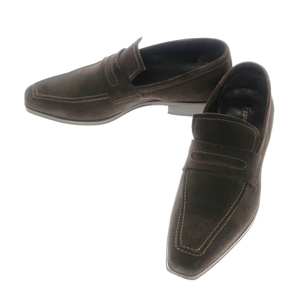 [Used] FRANCO LIONE Suede Coin Loafers Dark Brown [40] [Condition Rank B] ​​[Men&