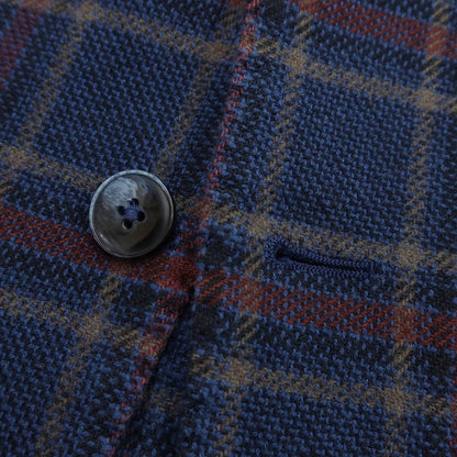 [Used] LBM1911 Cotton wool check 2B tailored jacket
 Blue x terracotta x dark brown [Size 48] [BLU] [A/W] [Condition Rank B] ​​[Men&