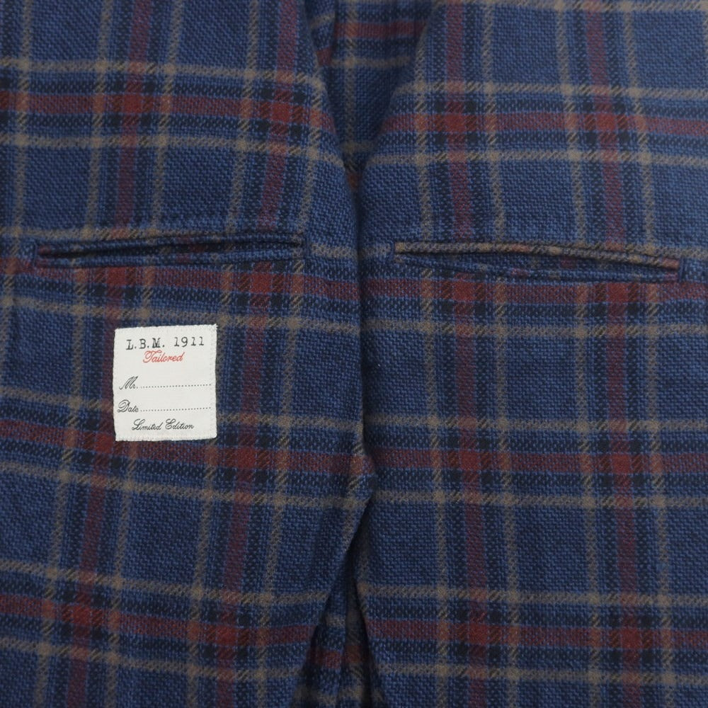 [Used] LBM1911 Cotton wool check 2B tailored jacket
 Blue x terracotta x dark brown [Size 48] [BLU] [A/W] [Condition Rank B] ​​[Men&