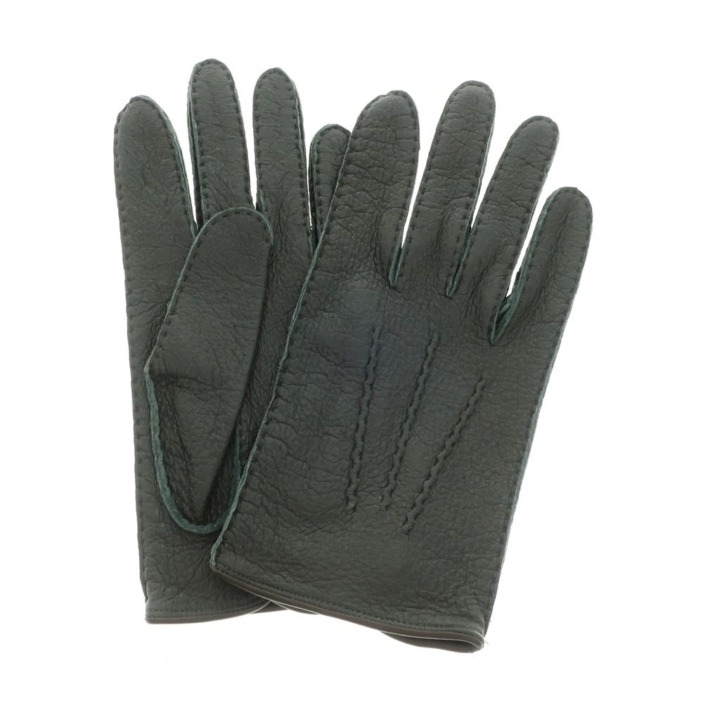 [Used] Dents Peccary Leather Unlined Gloves Dark Green [Size 8] [GRN] [A/W] [Condition Rank A] [Men&