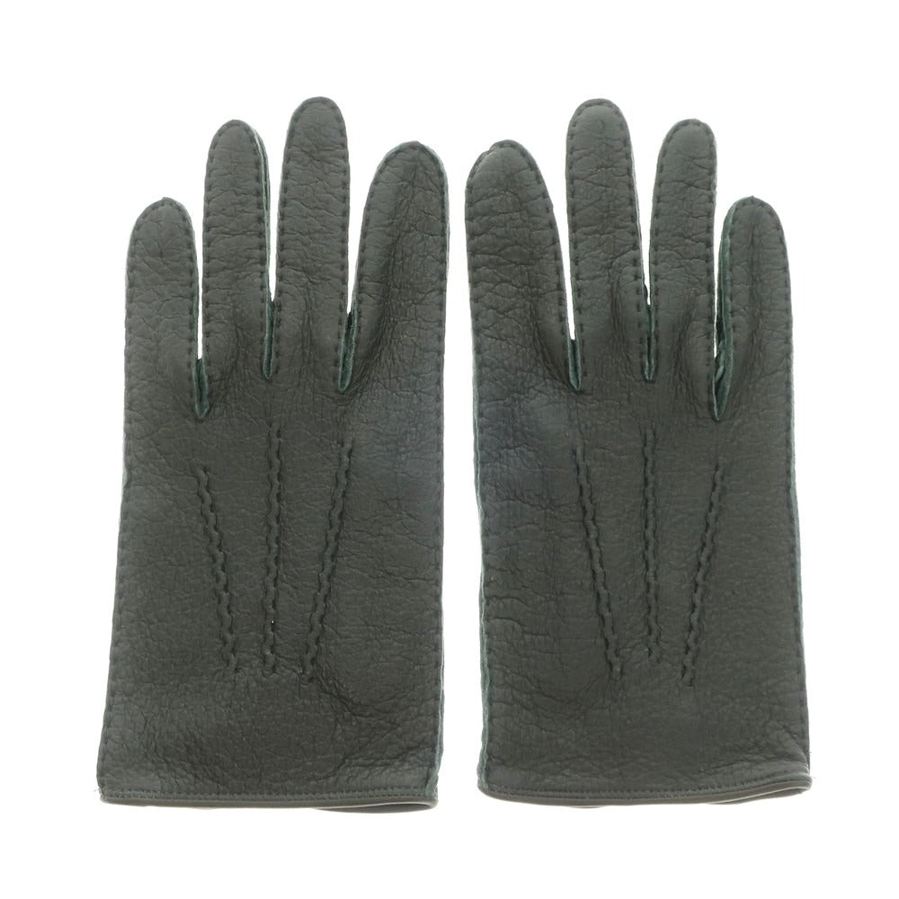 [Used] Dents Peccary Leather Unlined Gloves Dark Green [Size 8] [GRN] [A/W] [Condition Rank A] [Men&