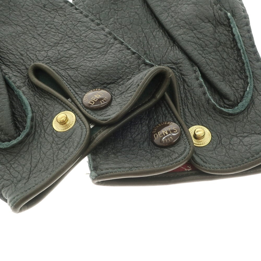 [Used] Dents Peccary Leather Unlined Gloves Dark Green [Size 8] [GRN] [A/W] [Condition Rank A] [Men&