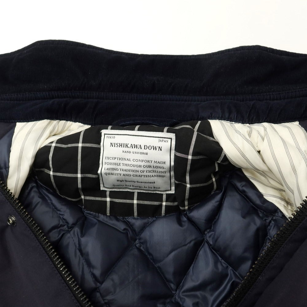 [Used] Nano Universe Polyester Cotton Down Jacket Navy [S] [Condition Rank C] [Men&