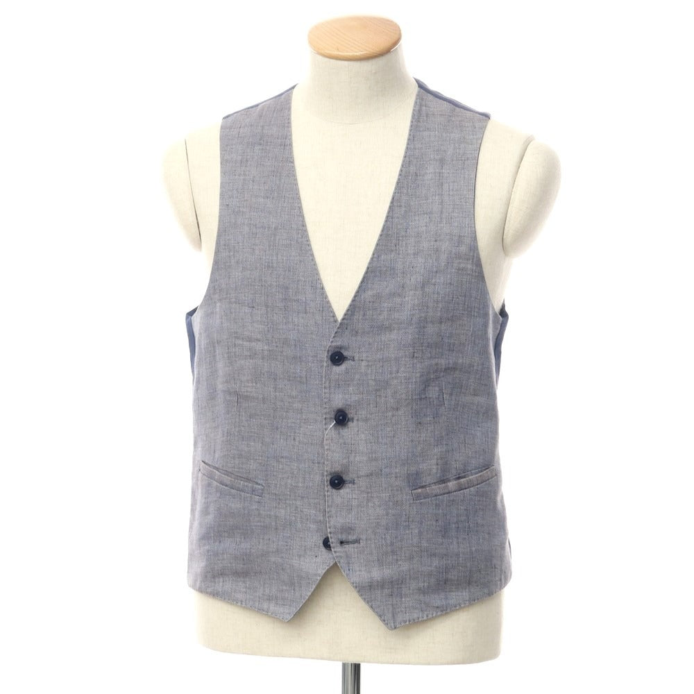 [Used] SARTORIA LATORRE Linen Vest Casual Gilet Navy [44] [Condition Rank C] [Men&