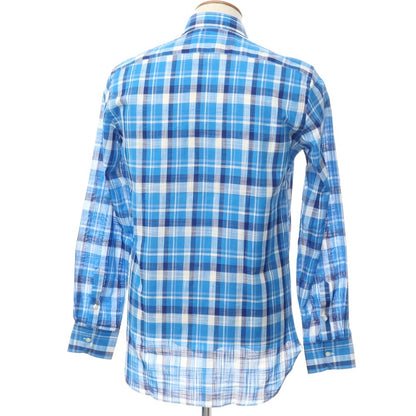 [Used] PIETRO PROVENZALE Cotton Horizontal Collar Casual Shirt Blue x White [40] [Condition Rank A] [Men&