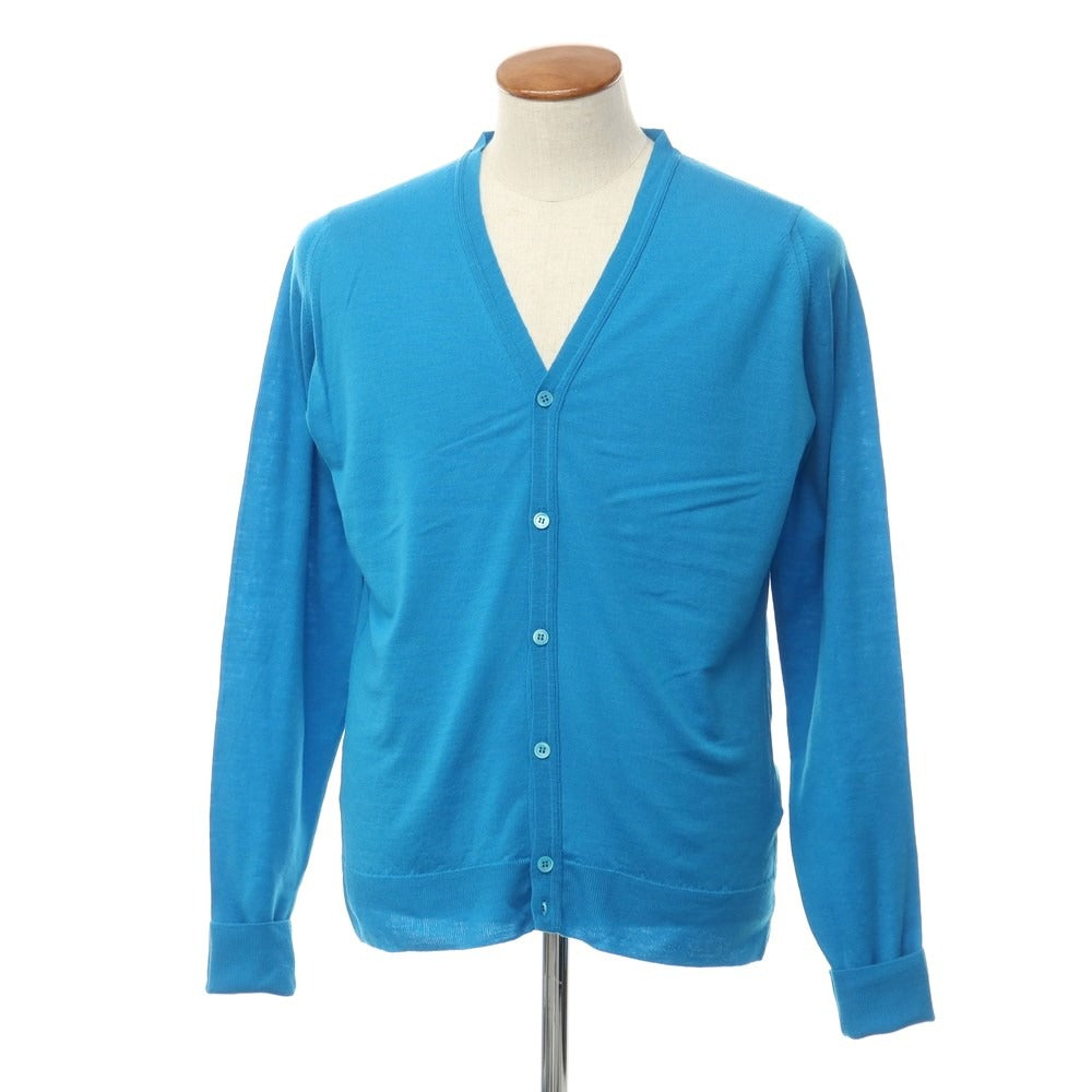 【中古】【未使用】ジョンスメドレー JOHN SMEDLEY ウール ニット カーディガン ブルー【サイズM】【BLU】【A/W】【状態ランクS】【メンズ】【768780】