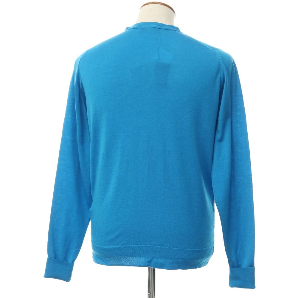 【中古】【未使用】ジョンスメドレー JOHN SMEDLEY ウール ニット カーディガン ブルー【サイズM】【BLU】【A/W】【状態ランクS】【メンズ】【768780】
