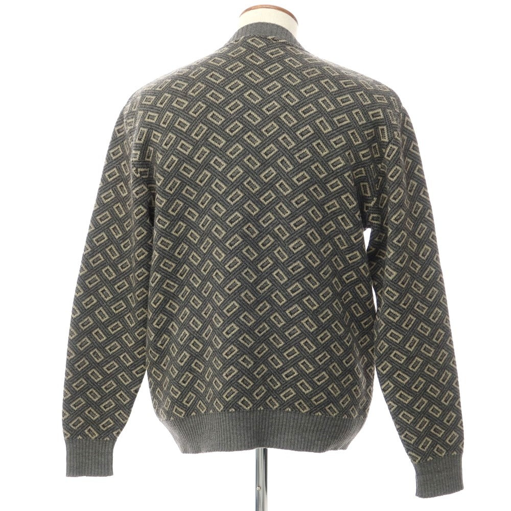 [Used] ARMANI COLLEZIONI Wool crew neck pullover knit, gray x beige [Size 50] [GRY] [A/W] [Condition Rank D] [Men&