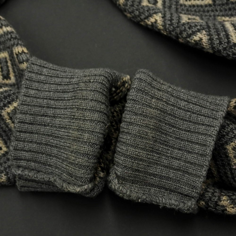 [Used] ARMANI COLLEZIONI Wool crew neck pullover knit, gray x beige [Size 50] [GRY] [A/W] [Condition Rank D] [Men&