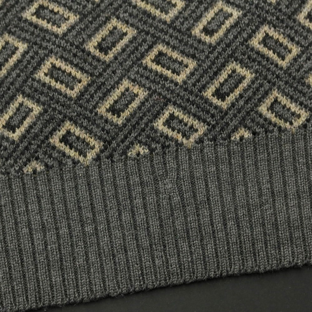 [Used] ARMANI COLLEZIONI Wool crew neck pullover knit, gray x beige [Size 50] [GRY] [A/W] [Condition Rank D] [Men&