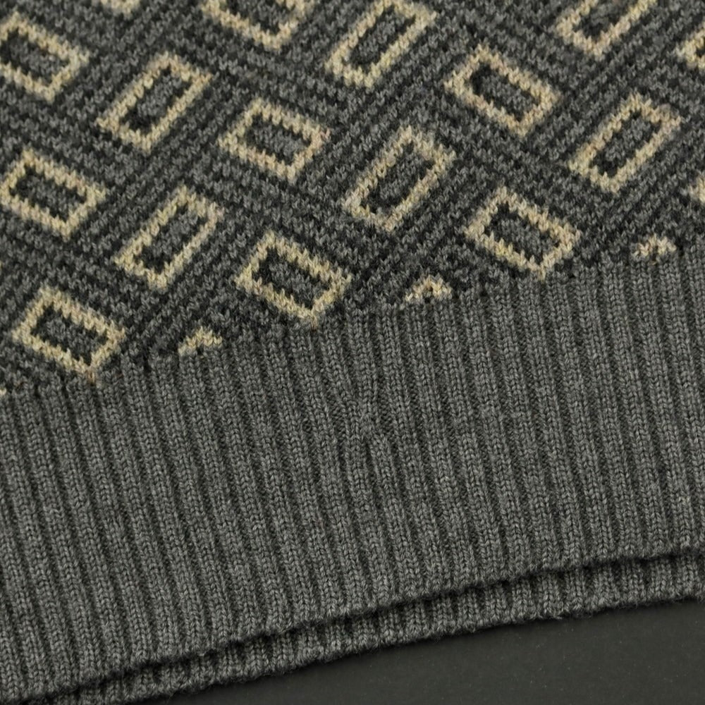 [Used] ARMANI COLLEZIONI Wool crew neck pullover knit, gray x beige [Size 50] [GRY] [A/W] [Condition Rank D] [Men&