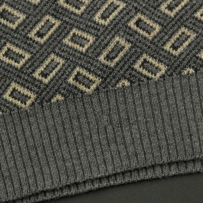 [Used] ARMANI COLLEZIONI Wool crew neck pullover knit, gray x beige [Size 50] [GRY] [A/W] [Condition Rank D] [Men&