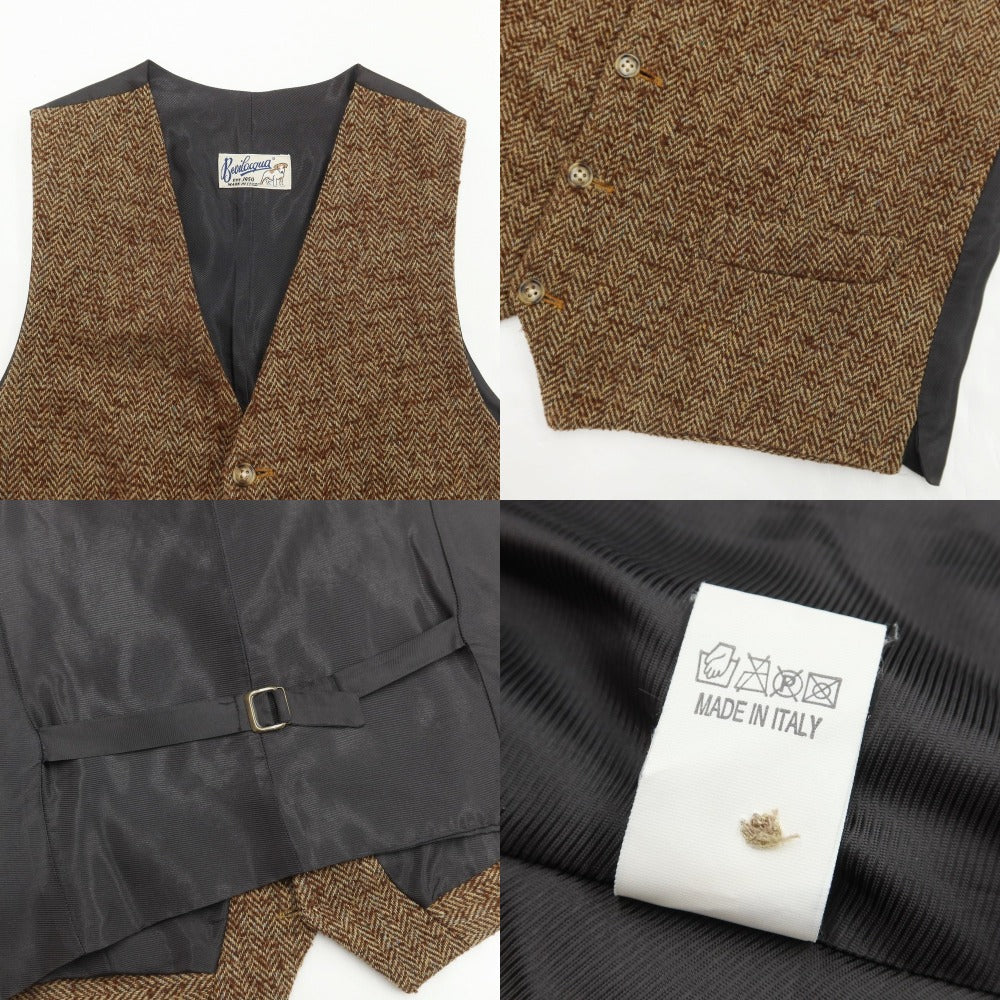 [Used] BEVILACQUA Herringbone Wool Gilet Vest Brown [XS] [Condition Rank C] [Men&