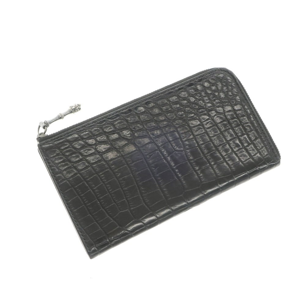 [Used] three2four Real Crocodile Long Wallet Black [BLK] [S/S/A/W] [Condition Rank B] ​​[Men&