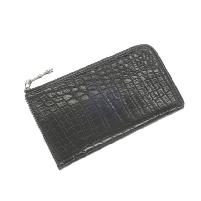 [Used] three2four Real Crocodile Long Wallet Black [BLK] [S/S/A/W] [Condition Rank B] ​​[Men&
