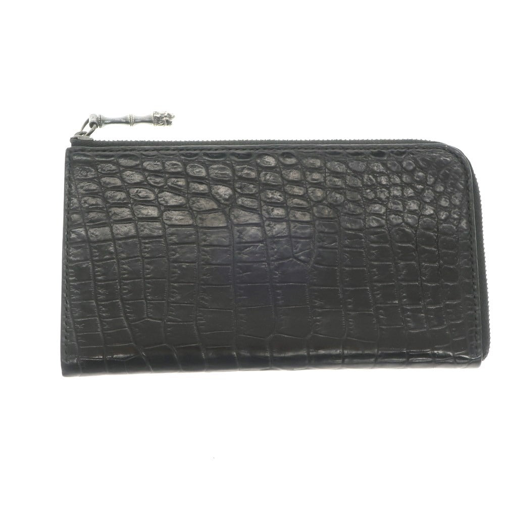 [Used] three2four Real Crocodile Long Wallet Black [BLK] [S/S/A/W] [Condition Rank B] ​​[Men&