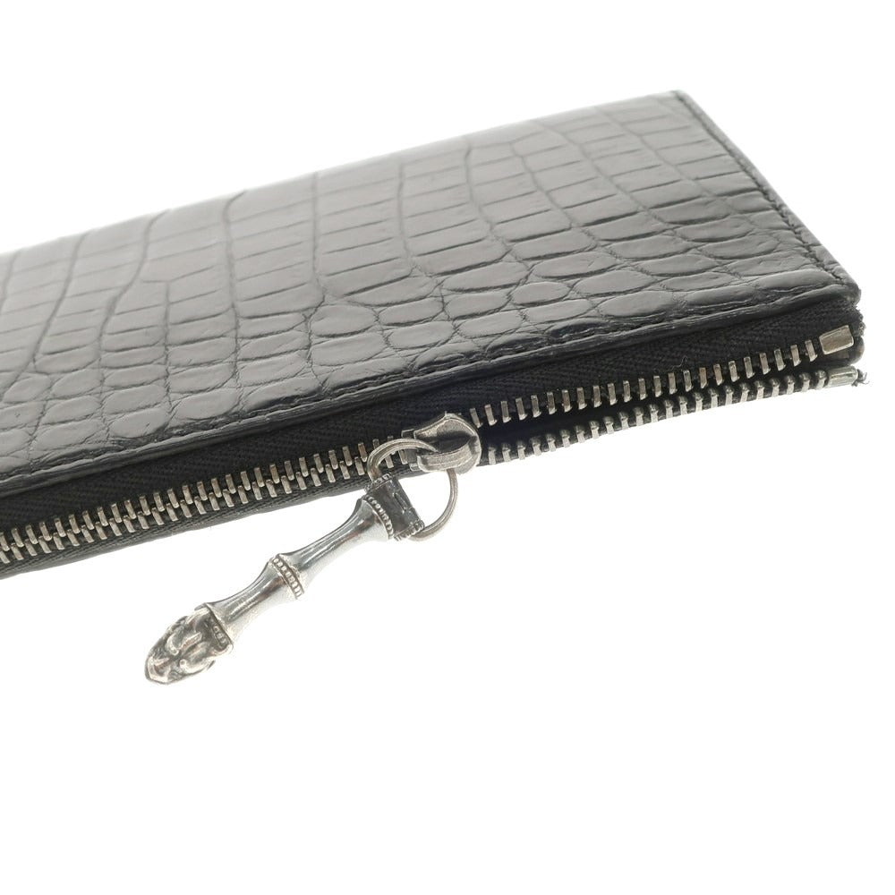 [Used] three2four Real Crocodile Long Wallet Black [BLK] [S/S/A/W] [Condition Rank B] ​​[Men&