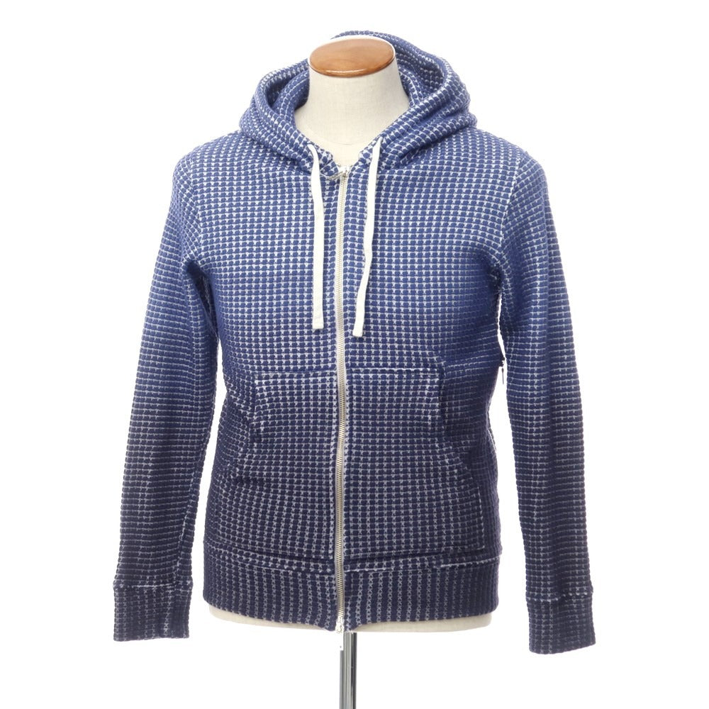 【中古】シーグリーン Seagreen オニワッフル ジップアップパーカー ブルーxネイビー【サイズ3】【BLU】【S/S/A/W】【状態ランクC】【メンズ】【768778】