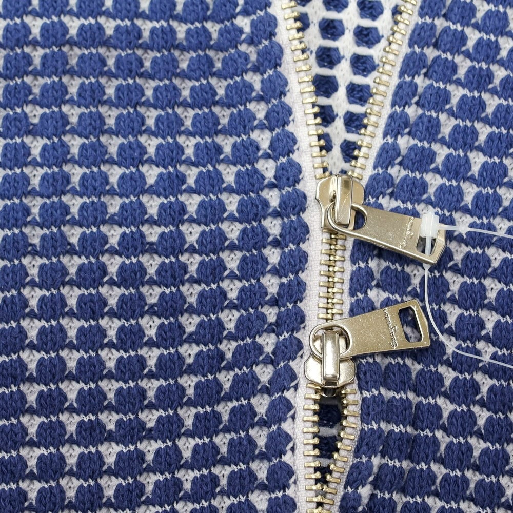 [Used] Seagreen Oniwaffle Zip-up Hoodie Blue x Navy [Size 3] [BLU] [S/S/A/W] [Condition Rank C] [Men&