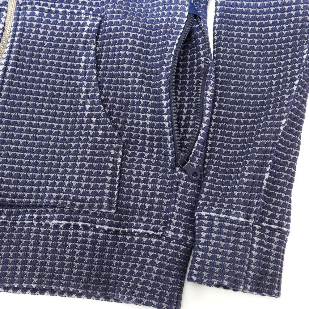 [Used] Seagreen Oniwaffle Zip-up Hoodie Blue x Navy [Size 3] [BLU] [S/S/A/W] [Condition Rank C] [Men&