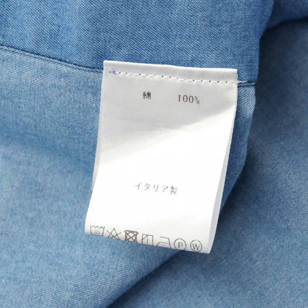 [Used] Finamore Cotton Wide Collar Chambray Shirt Light Blue [L] [Condition Rank B] ​​[Men&