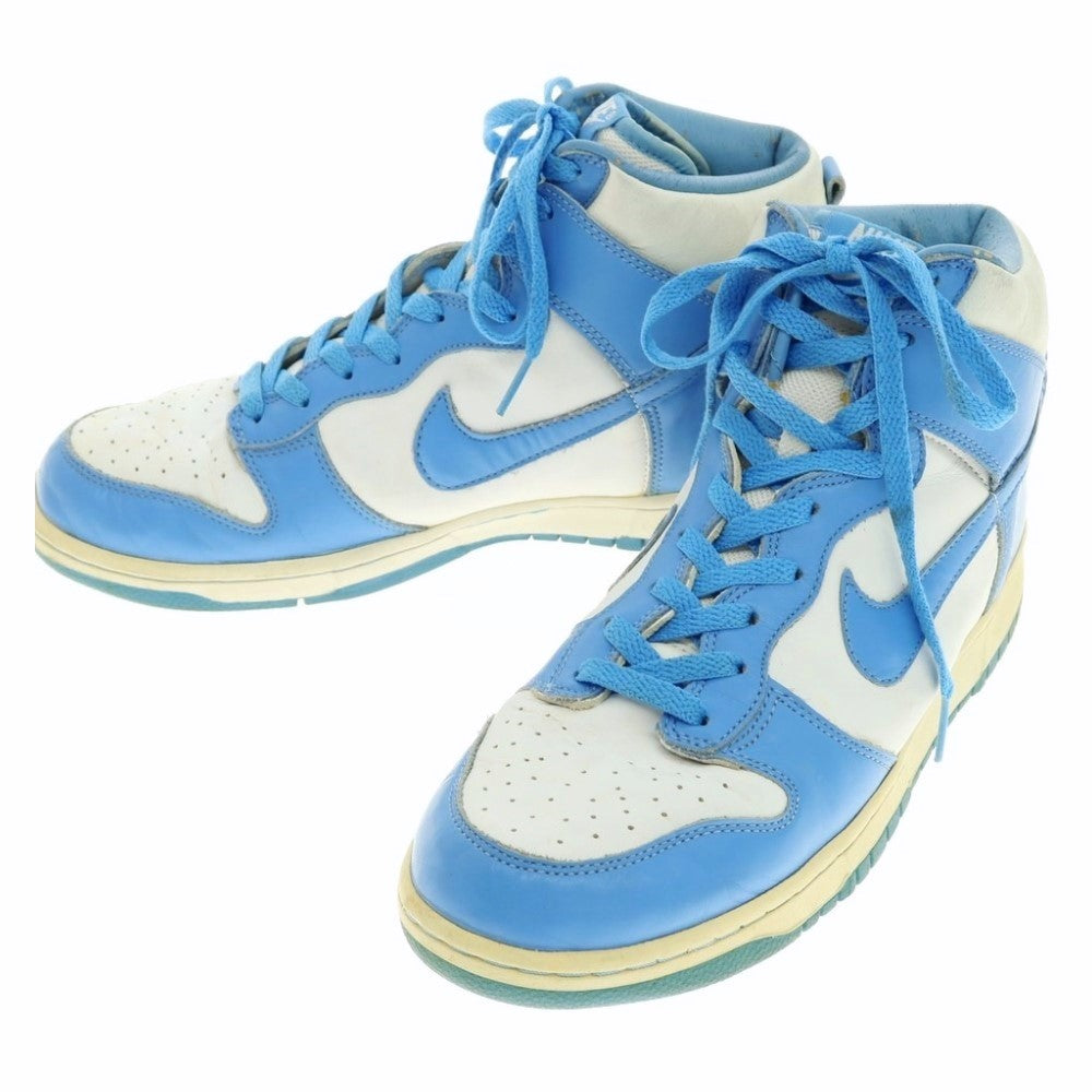 [Used] Nike NIKE DUNK HIGH 2004 Dunk High All Leather Sneakers White x Light Blue [28cm] [Condition Rank D] [Men&