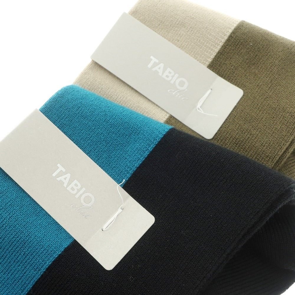 [Used] [Unused] Tabio Cotton Nylon Socks Set of 2 Black x Blue x Olive Green x Beige [Size 25-27cm] [BLK] [S/S/A/W] [Condition Rank S] [Men&
