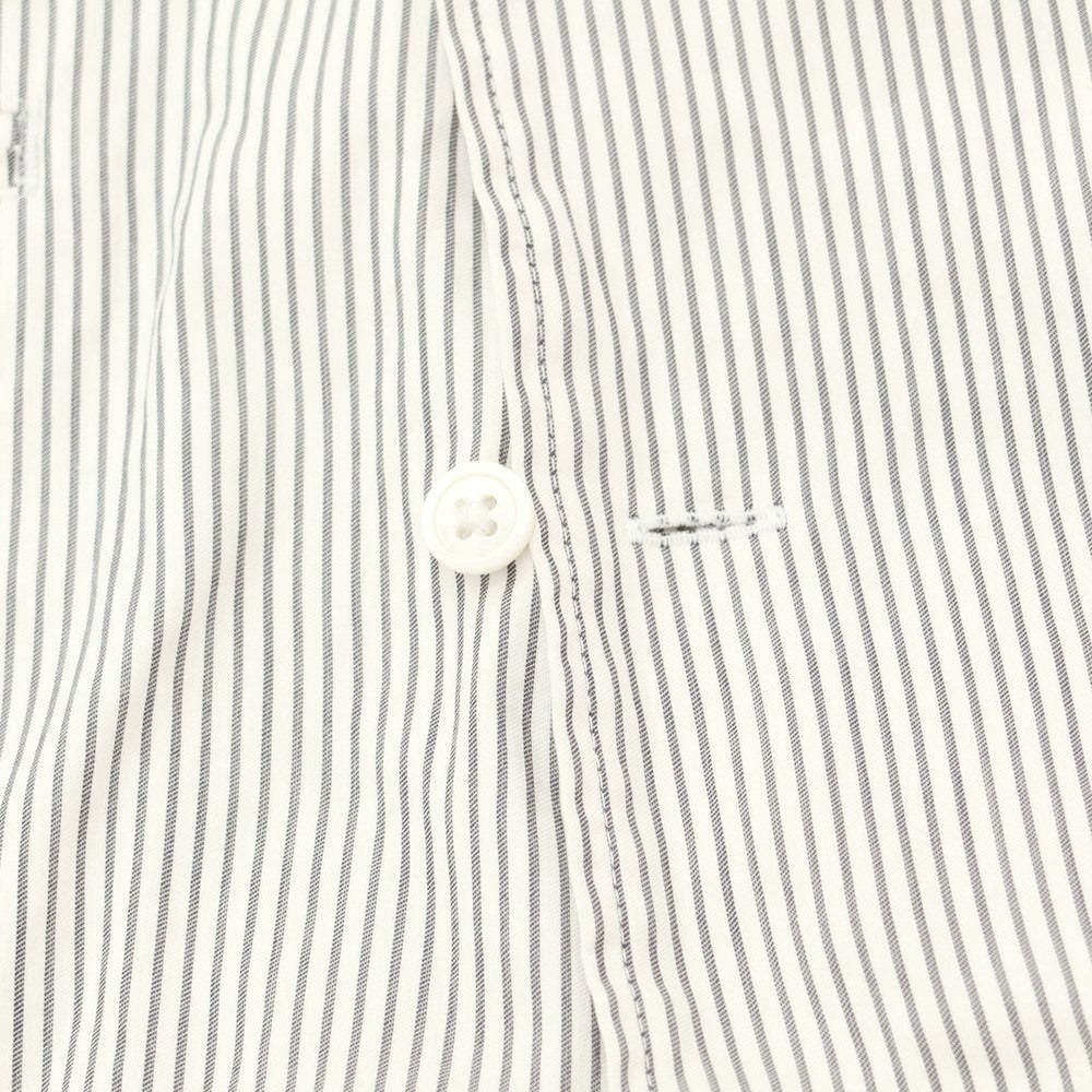 [Used] Hed Mayner Twill Cotton Striped Asymmetrical Shirt White x Charcoal [S] [Condition Rank C] [Men&