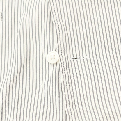 [Used] Hed Mayner Twill Cotton Striped Asymmetrical Shirt White x Charcoal [S] [Condition Rank C] [Men&