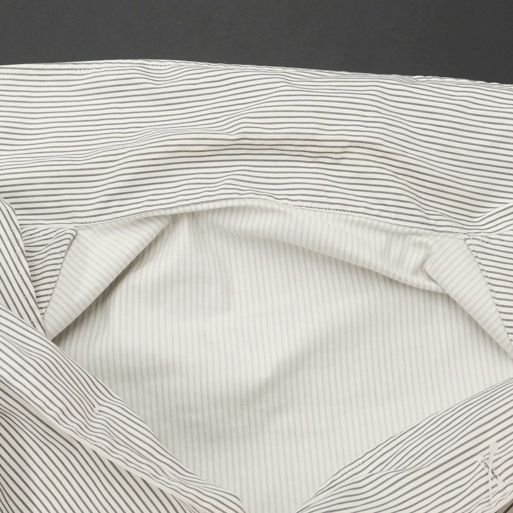 [Used] Hed Mayner Twill Cotton Striped Asymmetrical Shirt White x Charcoal [S] [Condition Rank C] [Men&