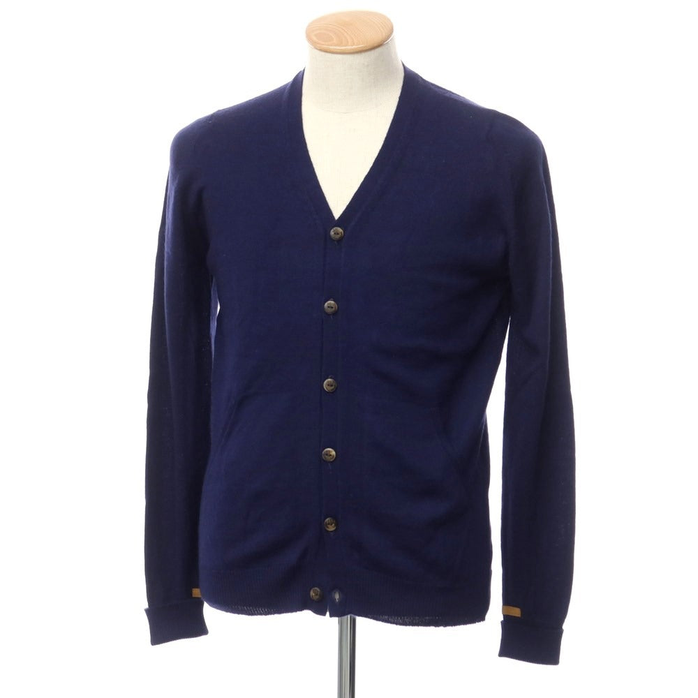【中古】イノウエブラザーズ THE INOUE BROTHERS ハイゲージアルパカ ニットカーディガン ネイビー【サイズ表記なし(S位)】【NVY】【A/W】【状態ランクA】【メンズ】【768777】