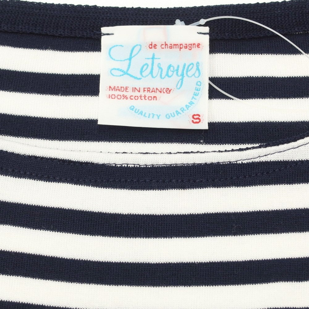 [Used] Letroyes Cotton Border 3/4 Sleeve T-Shirt White x Navy [Size S] [WHT] [S/S] [Condition Rank C] [Men&