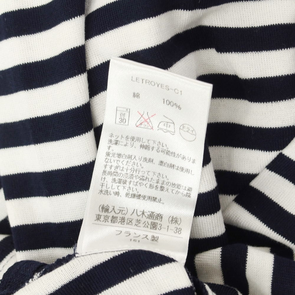 [Used] Letroyes Cotton Border 3/4 Sleeve T-Shirt White x Navy [Size S] [WHT] [S/S] [Condition Rank C] [Men&