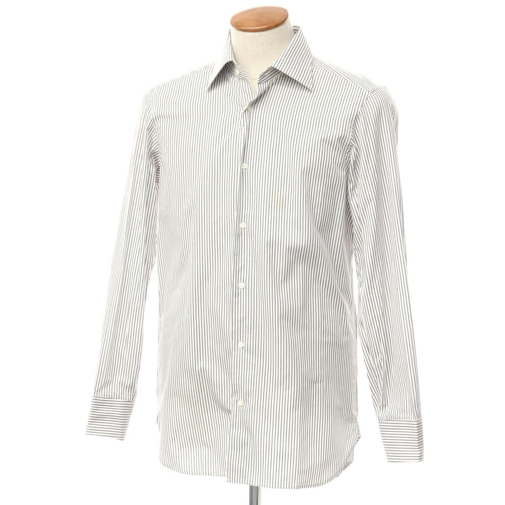 [Used] FAIRFAX Cotton Striped Regular Collar Dress Shirt White x Gray [40] [Condition Rank C] [Men&