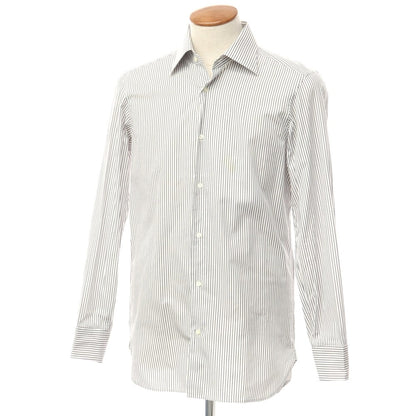 [Used] FAIRFAX Cotton Striped Regular Collar Dress Shirt White x Gray [40] [Condition Rank C] [Men&