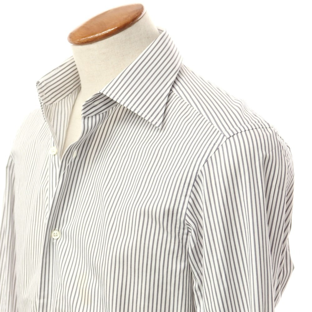 [Used] FAIRFAX Cotton Striped Regular Collar Dress Shirt White x Gray [40] [Condition Rank C] [Men&