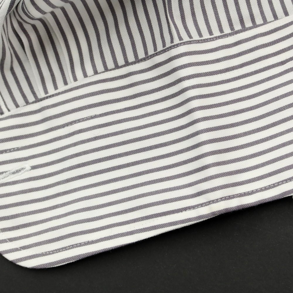 [Used] FAIRFAX Cotton Striped Regular Collar Dress Shirt White x Gray [40] [Condition Rank C] [Men&