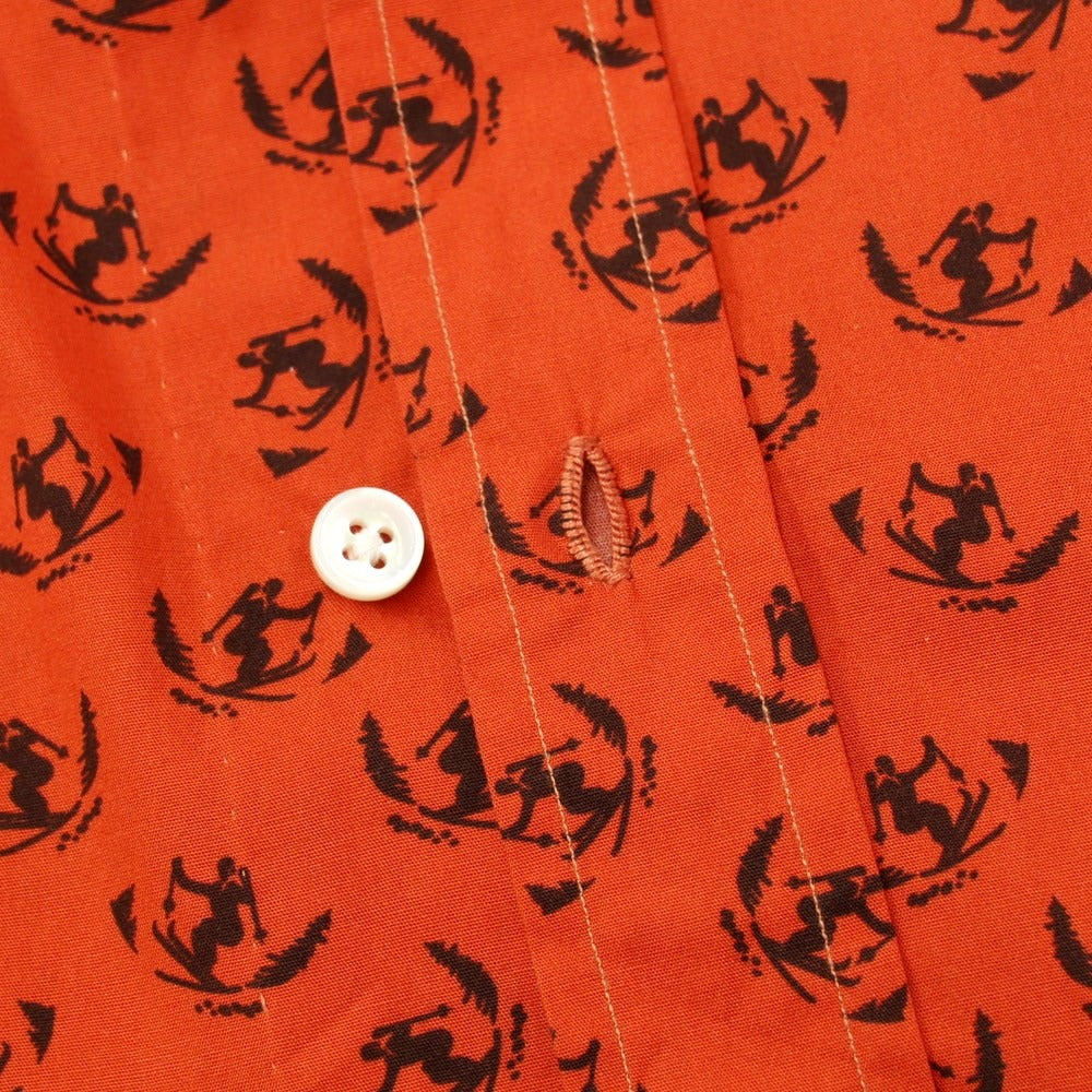 [Used] Salvatore Piccolo Cotton Round Collar Casual Shirt Dark Orange x Black [S] [Condition Rank C] [Men&