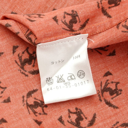 [Used] Salvatore Piccolo Cotton Round Collar Casual Shirt Dark Orange x Black [S] [Condition Rank C] [Men&