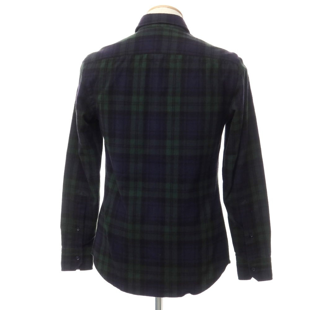 [Used] Salvatore Piccolo wool check flannel shirt, navy x green [37] [Condition rank C] [Men&