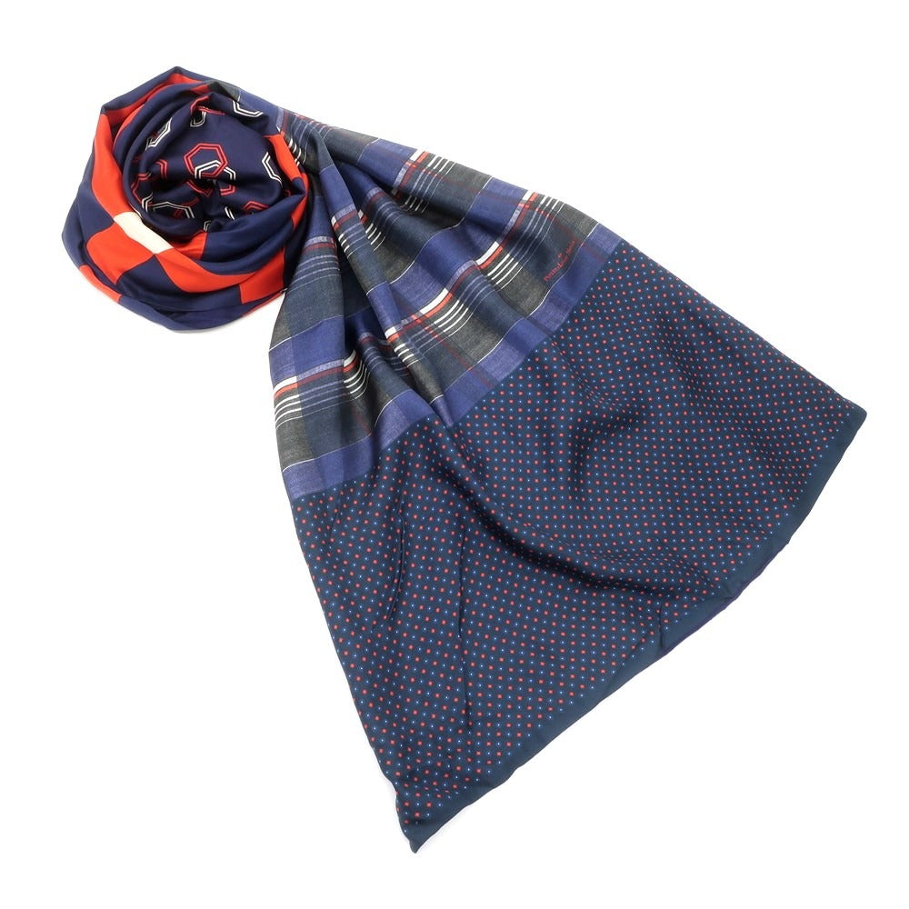 [Used] PIERRE LOUIS MASCIA scarf
 Navy x Red [NVY] [S/S] [Condition Rank A] [Men&