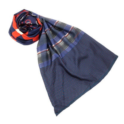 [Used] PIERRE LOUIS MASCIA scarf
 Navy x Red [NVY] [S/S] [Condition Rank A] [Men&