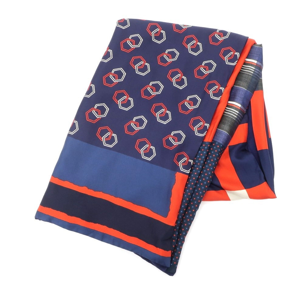 [Used] PIERRE LOUIS MASCIA scarf
 Navy x Red [NVY] [S/S] [Condition Rank A] [Men&