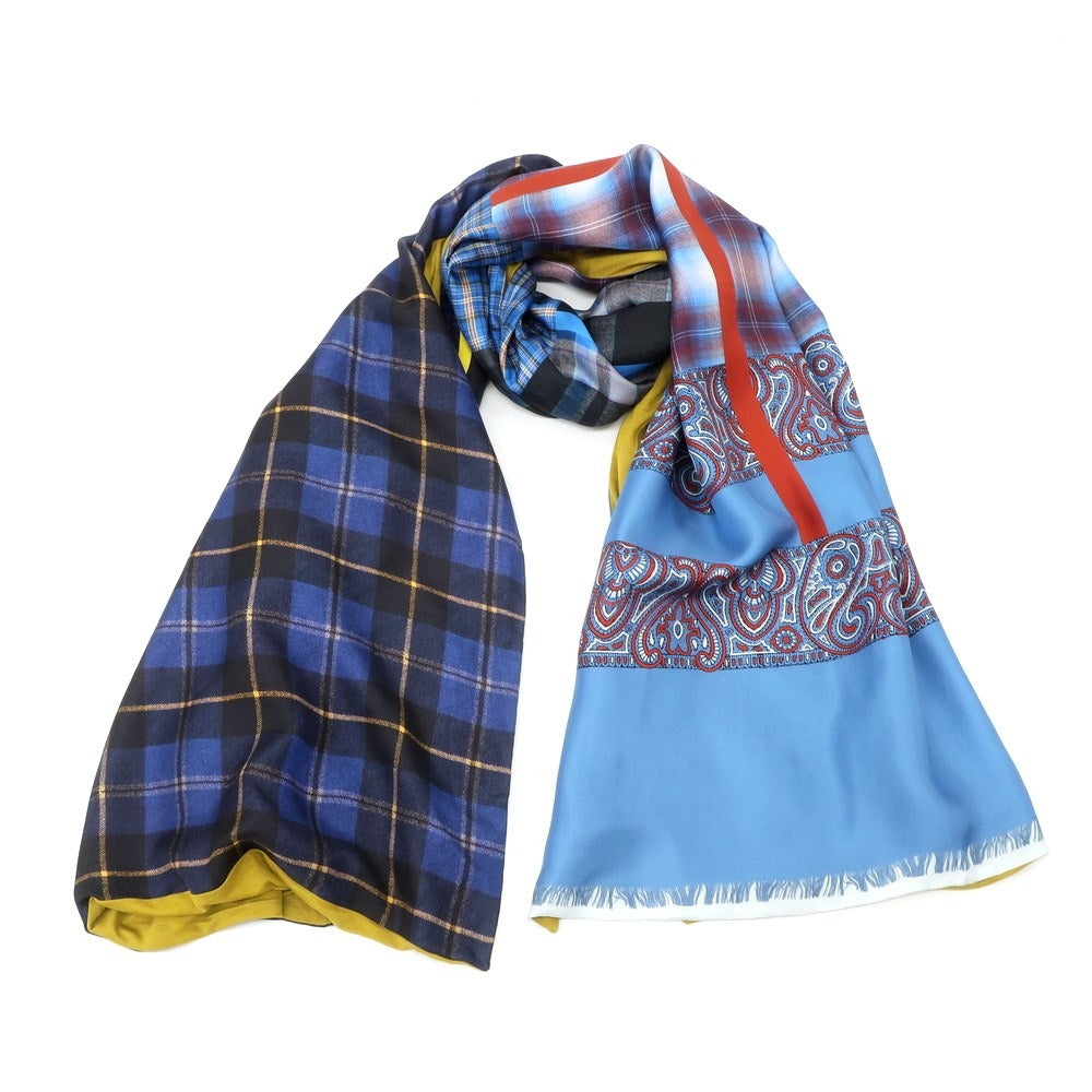 [Used] PIERRE LOUIS MASCIA scarf
 Blue x Yellow [BLU] [S/S] [Condition Rank B] [Men&