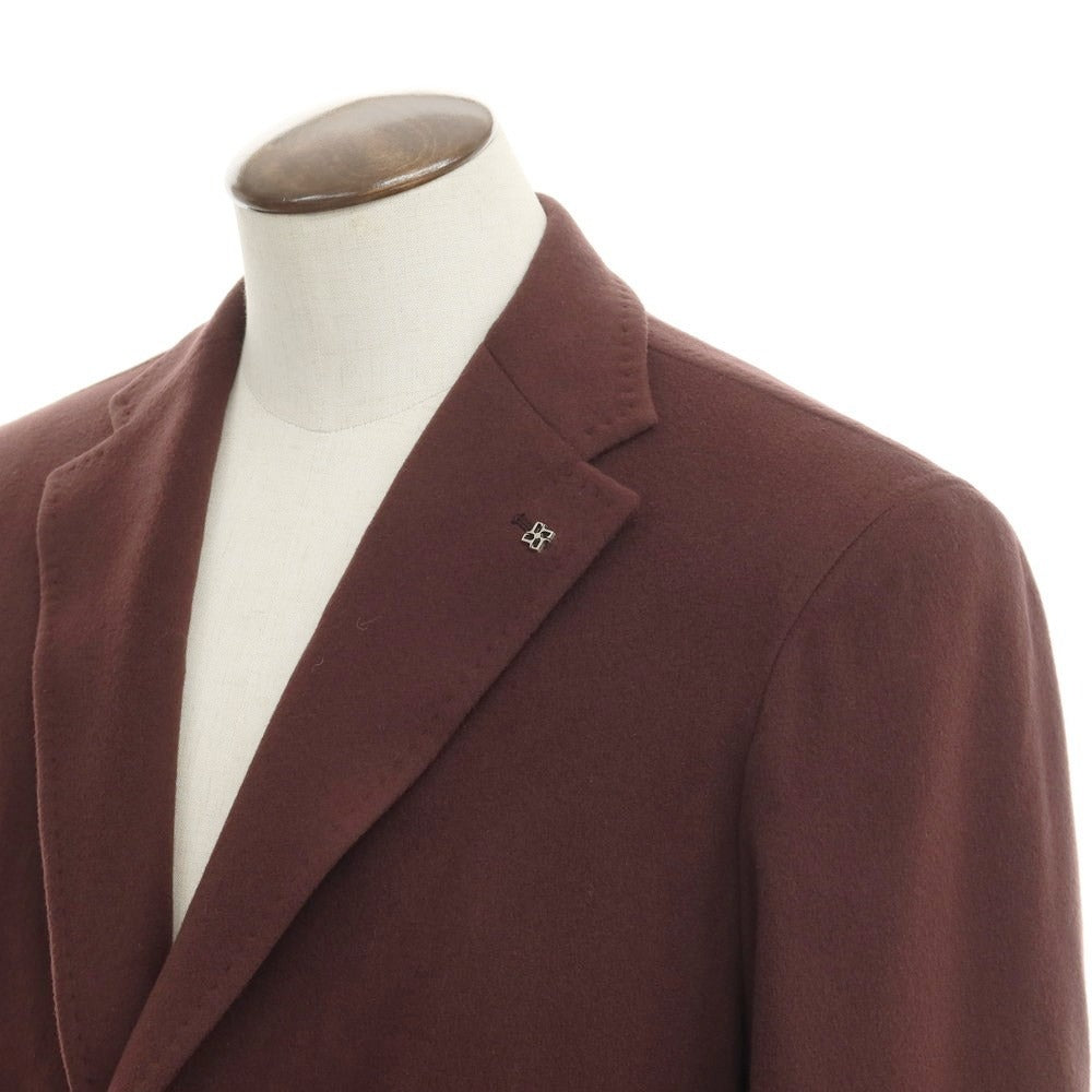 [New] Tagliatore COLORADO Wool Cashmere Chesterfield Coat Bordeaux [Size 52] [RED] [A/W] [Condition Rank N] [Men&