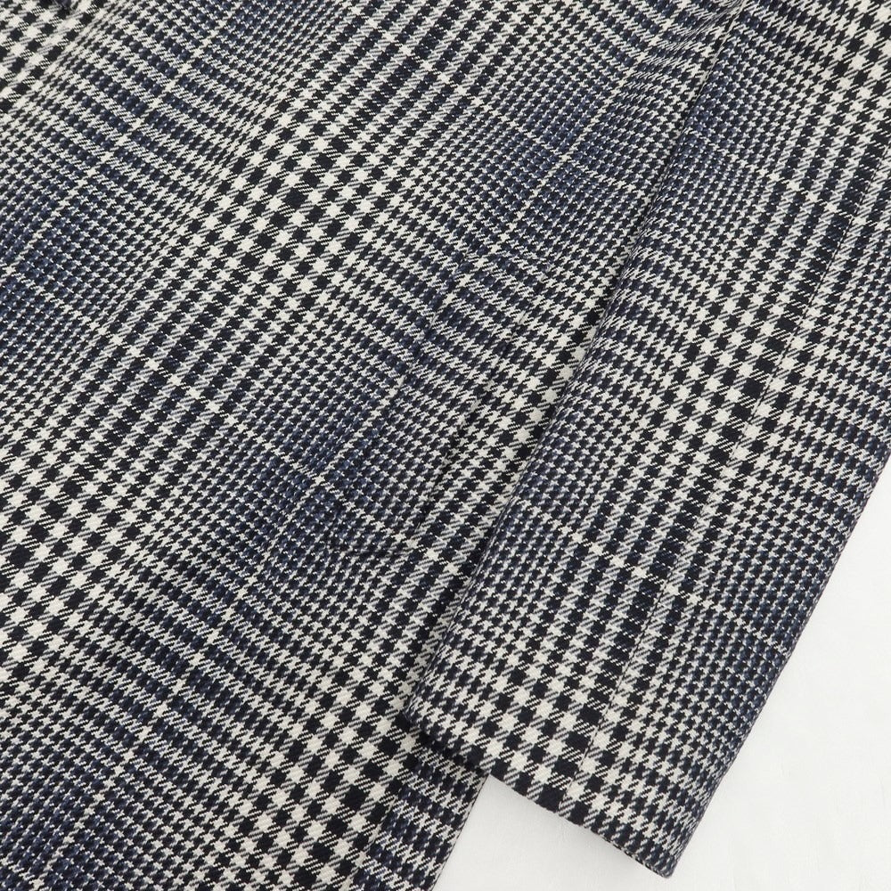 [New] TAGLIATORE BENTON Wool Cotton Check Tie Lock Coat Black x Navy x White [Size 48] [NVY] [A/W] [Condition Rank N] [Men&