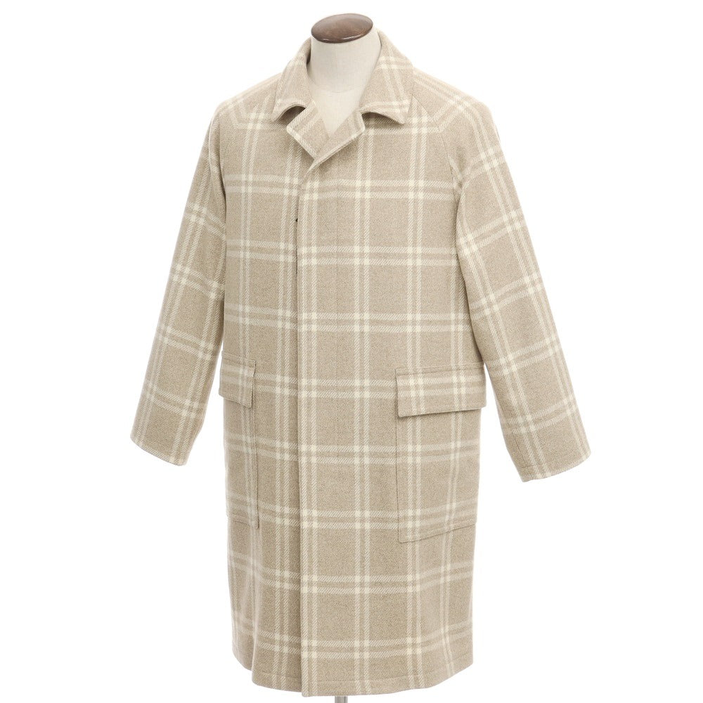 [New] Tagliatore TAGLIATORE LOYD Wool cashmere checkered coat in beige and white [Size 48] [BEI] [A/W] [Condition rank N] [Men&