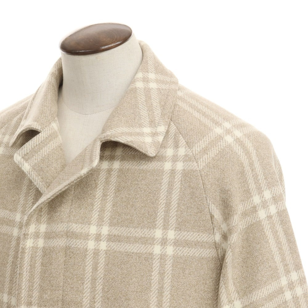 [New] Tagliatore TAGLIATORE LOYD Wool cashmere checkered coat in beige and white [Size 48] [BEI] [A/W] [Condition rank N] [Men&