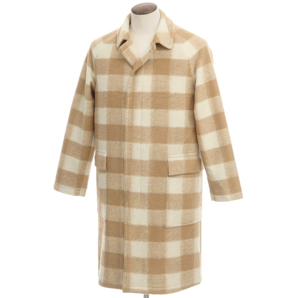 [New] Tagliatore LOYD Rayon Acrylic Check Balmac Coat Camel x White [Size 48] [BRW] [A/W] [Condition Rank N] [Men&