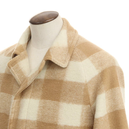 [New] Tagliatore LOYD Rayon Acrylic Check Balmac Coat Camel x White [Size 48] [BRW] [A/W] [Condition Rank N] [Men&